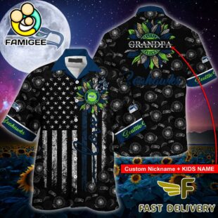 NFL Seattle Seahawks Happy Mother Day And Happy Father Day Custom Name Hawaiian Shirt