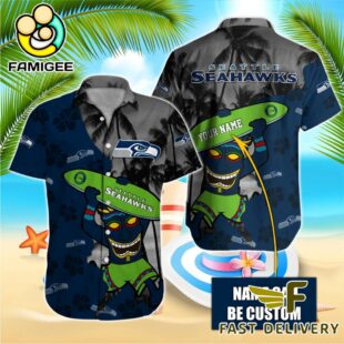 NFL Seattle Seahawks Retro Custom Name Hawaiian Shirts
