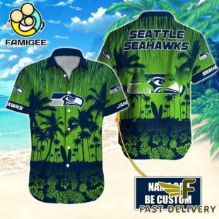 NFL Seattle Seahawks Vintage Style Custom Name Hawaiian Shirt