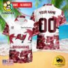 NFL Tampa Bay Buccaneers Hibiscus Flower Custom Name Hawaiian Shirt