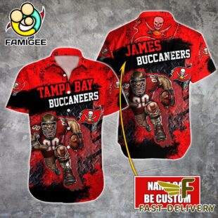 NFL Tampa Bay Buccaneers Warrior Mascot Custom Name Hawaiian Shirt