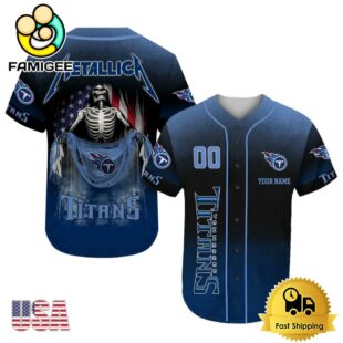 NFL Tennessee Titans And Metallica Tour 2025 Custom Baseball Jersey