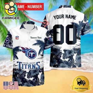 NFL Tennessee Titans Hibiscus Flower Custom Name Hawaiian Shirt