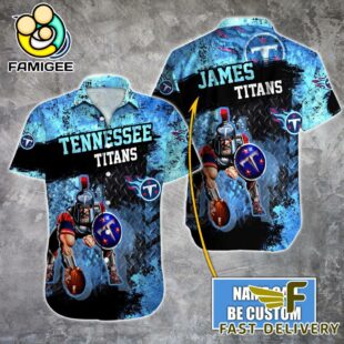NFL Tennessee Titans Warrior Mascot Custom Name Hawaiian Shirt