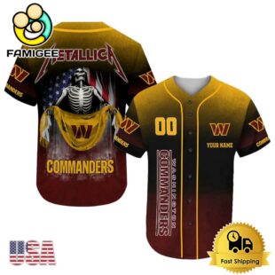 NFL Washington Commanders And Metallica Tour 2025 Custom Baseball Jersey