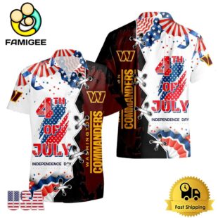 NFL Washington Commanders Happy Independence Day Hawaiian Shirt
