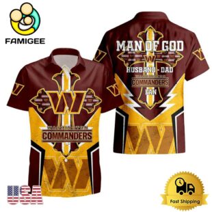NFL Washington Commanders Man Of God Gift For Father's Day Hawaiian Shirt