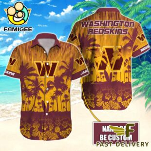 NFL Washington Commanders Vintage Style Custom Name Hawaiian Shirt