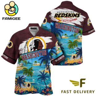 NFL Washington Redskins Hawaii Beach Custom Name Hawaiian Shirt