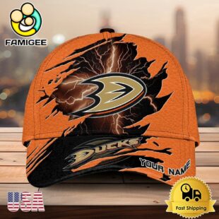 NHL Anaheim Ducks Dynamic Hockey Emblem Custom Name 3D Printed Cap