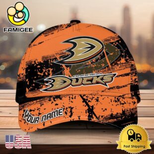 NHL Anaheim Ducks Explosive Grunge Logo 3D Print Cap