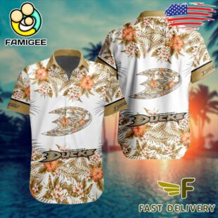 NHL Anaheim Ducks Floral Hawaiian Shirt