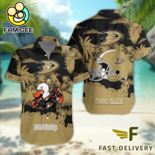 NHL Anaheim Ducks Hockey Mascot Custom Name Hawaiian Shirt