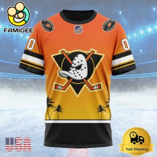 NHL Anaheim Ducks New Gradient Series Concept Custom Name T Shirt, NHL Shirt