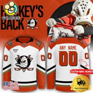 NHL Anaheim Ducks Orange Home Breakaway Jersey Custom Hockey Jersey
