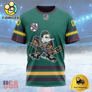 NHL Anaheim Ducks Personalized Heritage Design Custom Name T Shirt, NHL Shirt