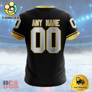 NHL Anaheim Ducks Special Black And Gold Design Custom Name T Shirt, NHL Shirt