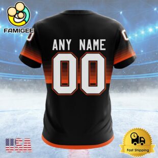 NHL Anaheim Ducks Special Black And Gradient Design Custom Name T Shirt, NHL Shirt