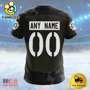 NHL Anaheim Ducks Special Black Camo Design For Veterans Day Custom Name T Shirt, NHL Shirt