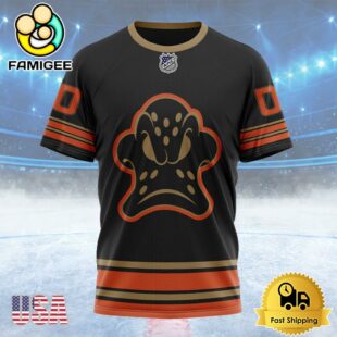 NHL Anaheim Ducks Special Blackout Design Custom Name T Shirt, NHL Shirt