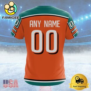 NHL Anaheim Ducks Special Colour Rush Design Custom Name T Shirt, NHL Shirt