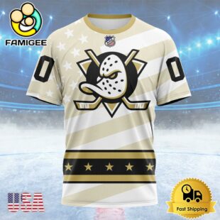 NHL Anaheim Ducks Special Military Appreciation Design Custom Name T Shirt, NHL Shirt