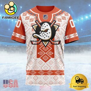 NHL Anaheim Ducks Special Native Heritage Design Custom Name T Shirt, NHL Shirt