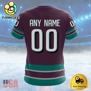 NHL Anaheim Ducks Special Throwback Design Custom Name T Shirt, NHL Shirt