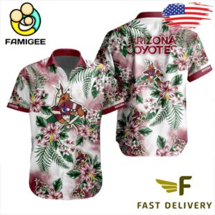 NHL Arizona Coyotes Hibiscus Hawaiian Shirt