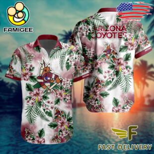 NHL Arizona Coyotes Hibiscus Hawaiian Shirt