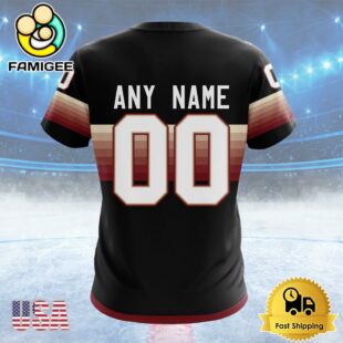 NHL Arizona Coyotes Special Black And Gradient Design Custom Name T Shirt, NHL Shirt