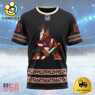 NHL Arizona Coyotes Special Blackout Design Custom Name T Shirt, NHL Shirt