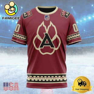 NHL Arizona Coyotes Special Colour Rush Design Custom Name T Shirt, NHL Shirt