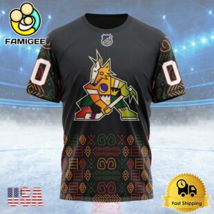 NHL Arizona Coyotes Special Design For Black History Month Custom Name T Shirt, NHL Shirt