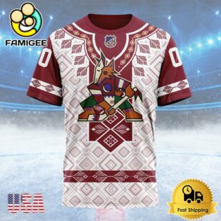 NHL Arizona Coyotes Special Native Heritage Design Custom Name T Shirt, NHL Shirt