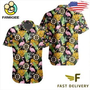 NHL Boston Bruins Flamingo Hawaiian Shirt