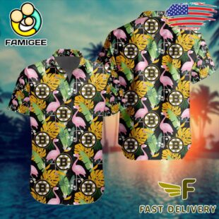 NHL Boston Bruins Flamingo Hawaiian Shirt