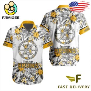 NHL Boston Bruins Floral Hawaiian Shirt