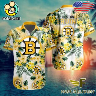 NHL Boston Bruins Hibiscus Hawaiian Shirt