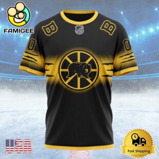 NHL Boston Bruins New Gradient Series Concept Custom Name T Shirt, NHL Shirt