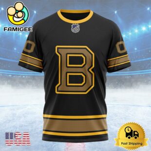 NHL Boston Bruins Special Blackout Design Custom Name T Shirt, NHL Shirt