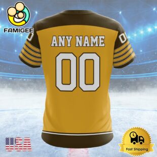 NHL Boston Bruins Special Colour Rush Design Custom Name T Shirt, NHL Shirt
