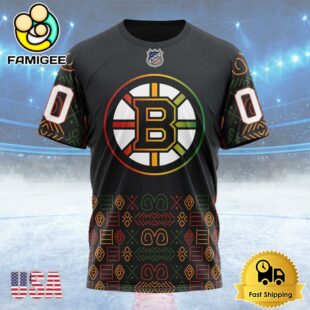 NHL Boston Bruins Special Design For Black History Month Custom Name T Shirt, NHL Shirt