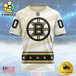 NHL Boston Bruins Special Military Appreciation Design Custom Name T Shirt, NHL Shirt