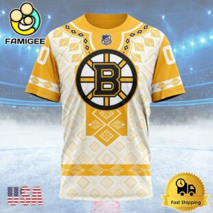 NHL Boston Bruins Special Native Heritage Design Custom Name T Shirt, NHL Shirt