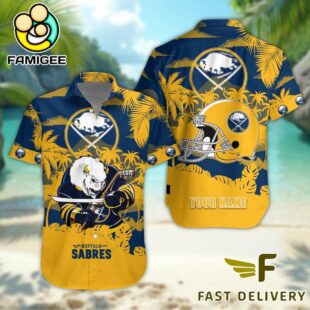 NHL Buffalo Sabres Hockey Mascot Custom Name Hawaiian Shirt