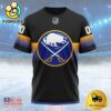 NHL Buffalo Sabres Special Black And Gradient Design Custom Name T Shirt, NHL Shirt