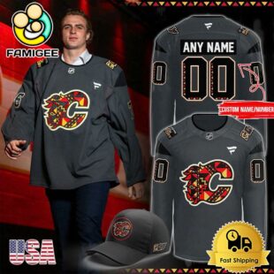 NHL Calgary Flames Black History Month Custom Name Hockey Jersey