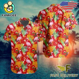 NHL Calgary Flames Flamingo Hawaiian Shirt