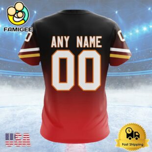 NHL Calgary Flames New Gradient Series Concept Custom Name T Shirt, NHL Shirt